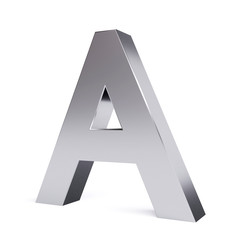 Metal letter A. Collection. 3d image