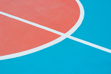 Part of basketball court in colorful