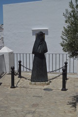 Statue Of The Shelter In Vejer. Nature, Architecture, History, Street Photography. July 12, 2014. Vejer De La Frontera, Cadiz, Spain