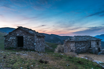 Fototapeta na wymiar Abandoned village Mumdjidam in Rhodope mountain, Bulgaria. Peace of paradise.