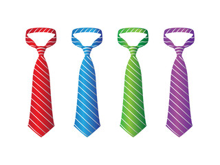 Colorful tie vector set