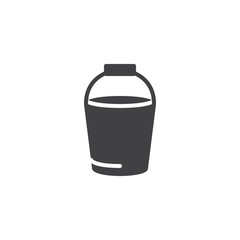 Empty bucket vector icon. filled flat sign for mobile concept and web design. Gardening Bucket glyph icon. Agriculture symbol, logo illustration. Pixel perfect vector graphics