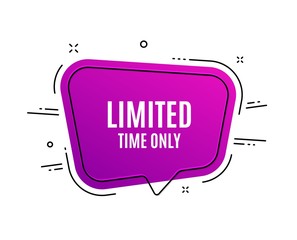 Speech bubble banner. Limited time symbol. Special offer sign. Sale. Sale tag. Sticker, badge. Vector
