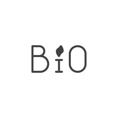 Bio lettering vector icon. filled flat sign for mobile concept and web design. Organic bio label glyph icon. Symbol, logo illustration. Pixel perfect vector graphics