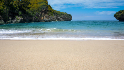 a beautiful beach to relax in summer, summer concept