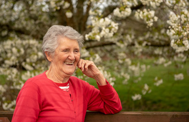 Happy senior woman outdoor portrait