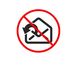 No or Stop. Send Mail download icon. Sent Messages correspondence sign. E-mail symbol. Prohibited ban stop symbol. No send Mail icon. Vector