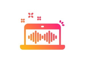 Music making icon. DJ app sign. Musical device symbol. Classic flat style. Gradient music making icon. Vector