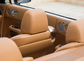 orange leather car interior