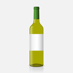 wine bottle on white background
