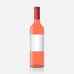 wine bottle on white background
