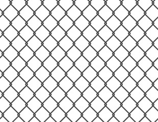 Fototapeta premium Metal grid pattern, fence black, seamless background.