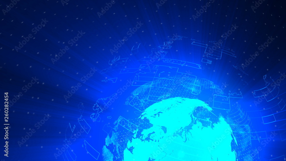 Poster glass globe distortion digital background, abstract 3d rendering, computer generated backdrop