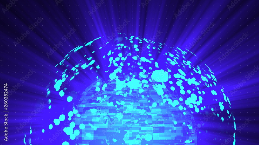 Poster glass globe distortion digital background, abstract 3d rendering, computer generated backdrop