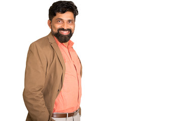 Obraz premium India, Indian Culture, Indian Ethnicity, Businessman, Men, White Background, Portrait, Business Person, Business, Asian and Indian Ethnicities, Mature Adult, Cut Out, Expertise, Suit, Professional Occ