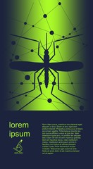 Modern vector brochure, report or flyer design template. Medical industry, biotechnology and biochemistry concept. Scientific medical designs. Zika virus mosquito transmission diseases. Field for text