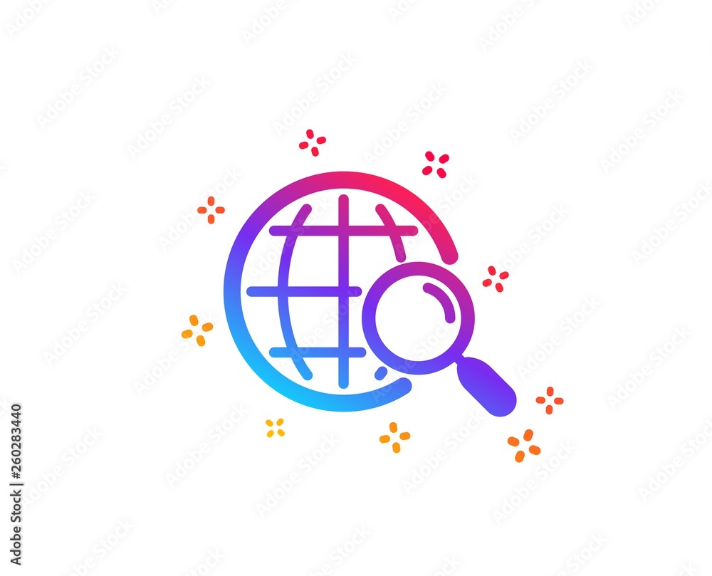 Poster web search icon. find internet results sign. dynamic shapes. gradient design web search icon. classi