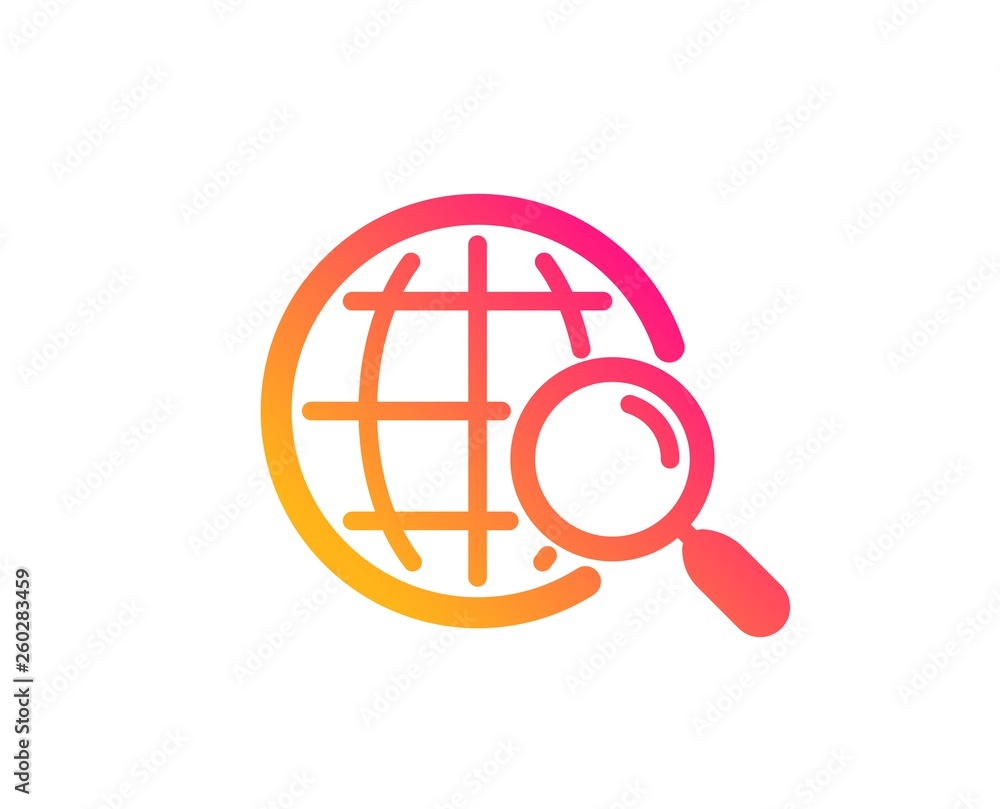 Poster web search icon. find internet results sign. classic flat style. gradient web search icon. vector