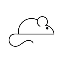 Mouse line icon isolated vector