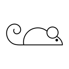 Mouse line icon isolated vector