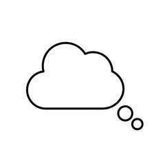 Thought bubble line icon isolated on white