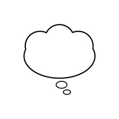 Thought bubble line icon isolated on white. Web design, mobile app