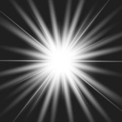 Obraz premium Star white explodes on transparent background.