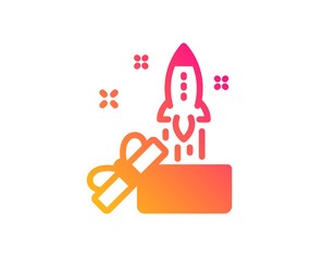 Out of the box icon. Launch Project sign. Startup symbol. Classic flat style. Gradient innovation icon. Vector