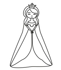 charming queen - isolated illustration