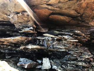 water flowing over rocks