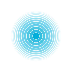 Radar screen concentric circle. Circle. Sound wave. Blue ring. Radio station signal.