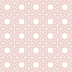 Seamless background for your designs. Modern pink ornament. Geometric abstract pattern