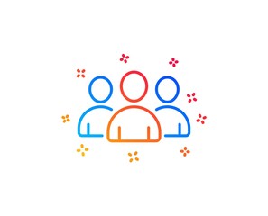 Fototapeta premium Group line icon. Users or Teamwork sign. Person silhouette symbol. Gradient design elements. Linear group icon. Random shapes. Vector