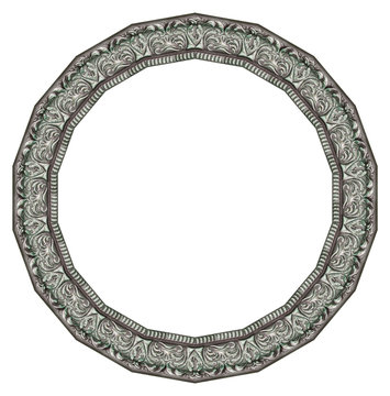 Vintage silver round frame