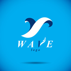 Pure aqua ecology vector symbol. Human water consumption theme. Body cleansing concept.