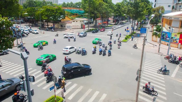 Ho chi minh city traffic at Intersection , Vietnam