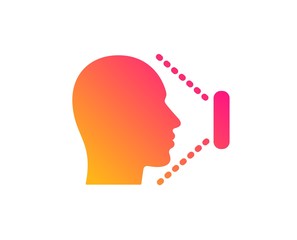 Face scanning icon. Phone Face id sign. Head identification symbol. Classic flat style. Gradient face id icon. Vector
