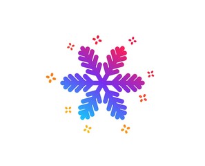 Snowflake icon. Christmas snow sign. Winter or cold symbol. Dynamic shapes. Gradient design snowflake icon. Classic style. Vector