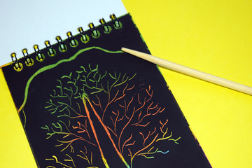 drawing Notebook. Children's creativity.