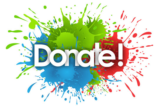 donate word in splash&rsquo;s background