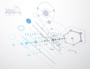 Obraz premium Futurystyczny streszczenie tło technologia wektor. Tapeta inżynierii mechanicznej.