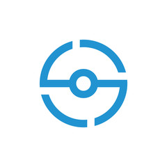 letter s simple geometric line center logo vector
