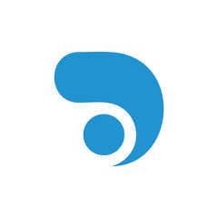 letter d simple curves dot motion logo vector
