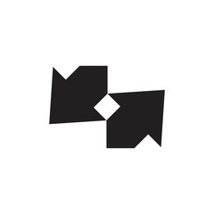 simple linked geometric arrow logo vector