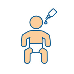 Oral vaccine to kid color icon