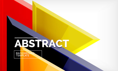 Flying triangles compostion geometric background