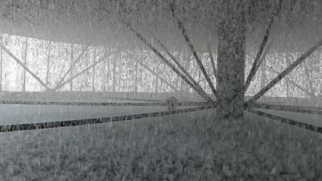 Cooling Tower Operation - Water Sprayed Downward of Cooling Tower.