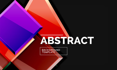 Glossy squares and triangles geometric backgrounds