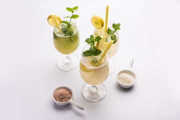 Shikanji is lemonade originating from the Punjab/India. Also known as shikanjvi or Nimbu Pani or sherbet. popular summer cold drink