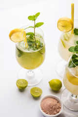 Shikanji is lemonade originating from the Punjab/India. Also known as shikanjvi or Nimbu Pani or sherbet. popular summer cold drink